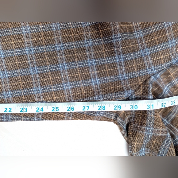 Vintage Eugen Klein Plaid Trousers Brown Blue Academia Chic 8/10 - Picture 8 of 10